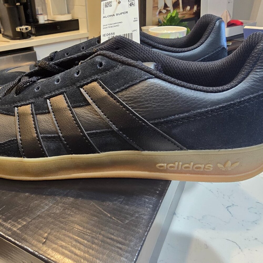 Adidas Aloha Super Shoes Core Black Blue Gum Mens Size 10 Skateboarding Sneaker